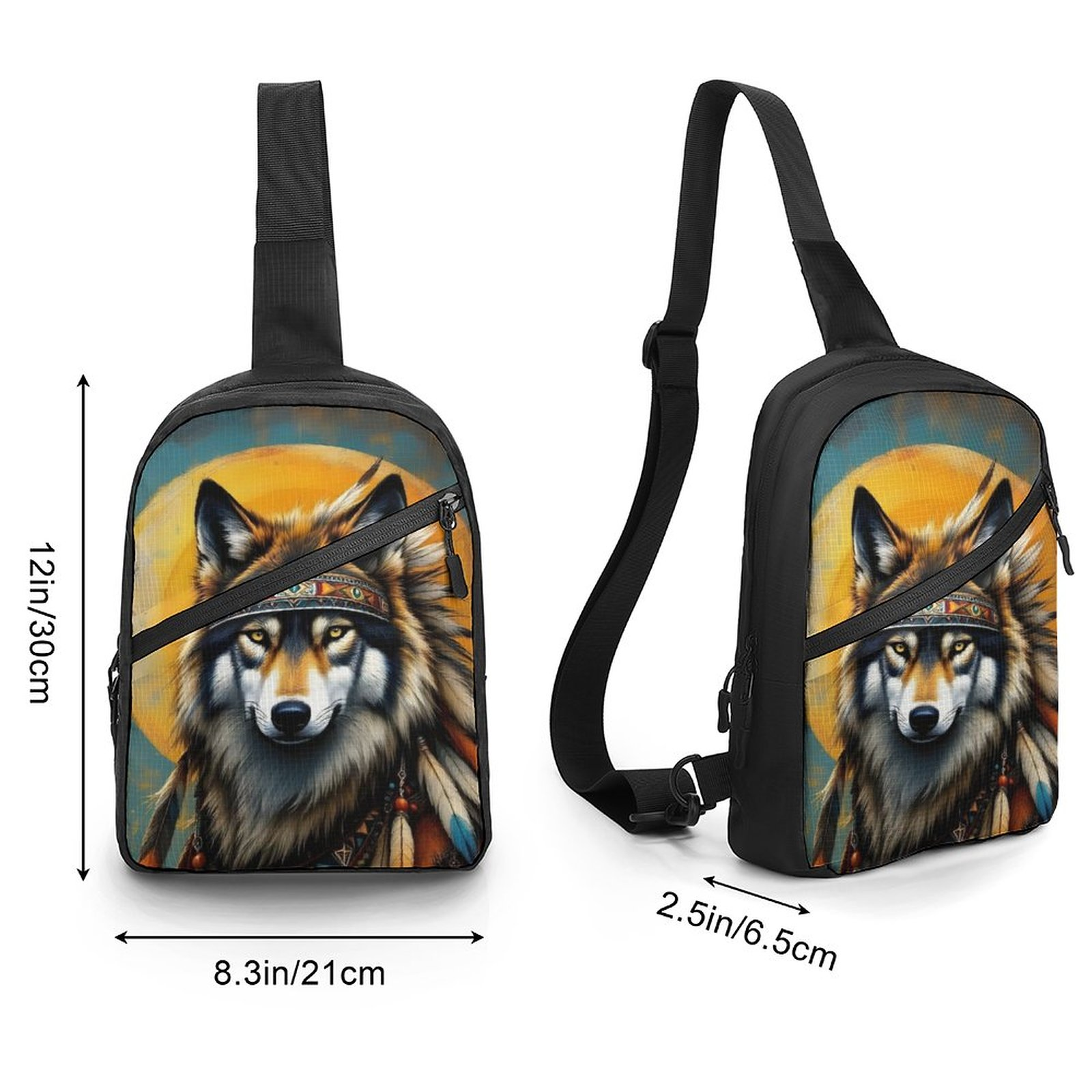 Native Wolf Shoulder Bag For Sale