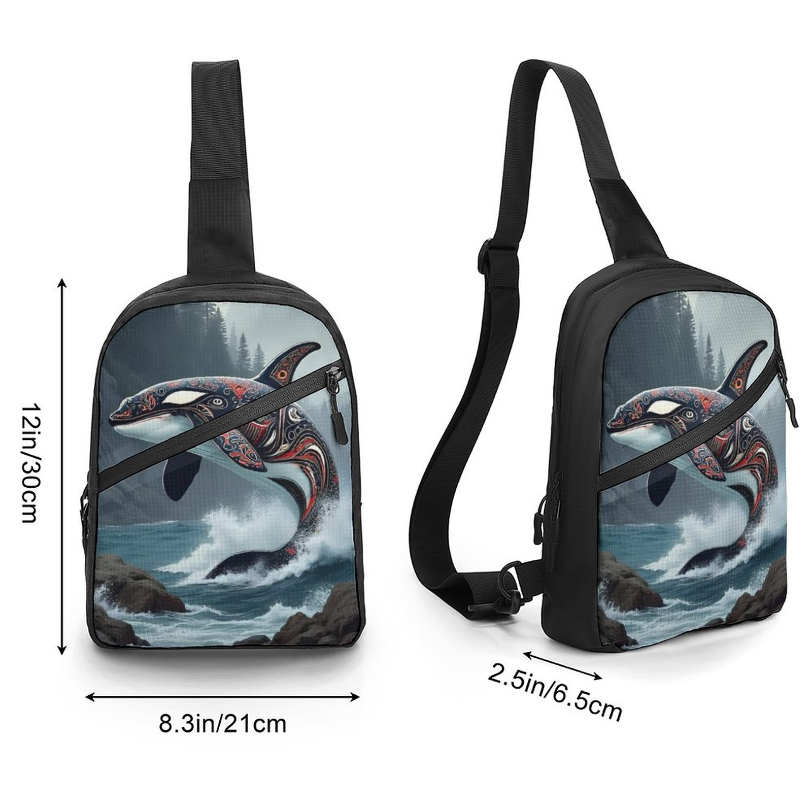 Native Orca Killer Whale Crossbody Sling Bag - Image 3