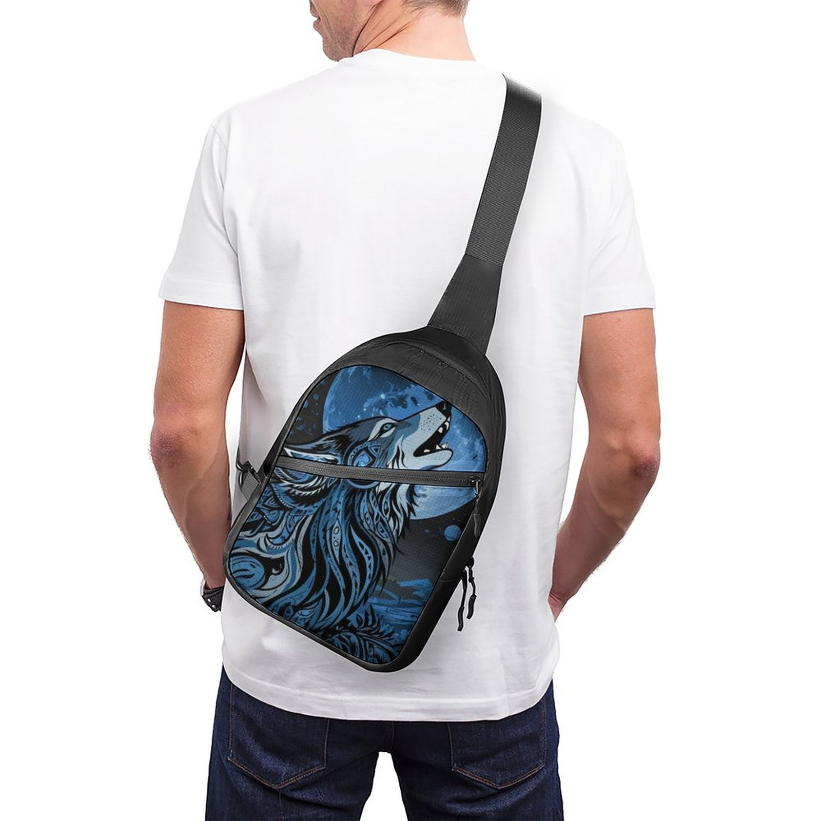 Native Wolf Shoulder Bag For Sale